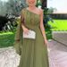 Women's Clothing summer new style oblique shoulder off shoulder pleated design light luxury high waist temperament elegant long skirt_ecoleips.com