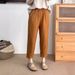 Suitable For All Seasons 2025 New Casual Linen Loose Korean Style Nine-point Age-reducing Slimming Elastic Waist Elegant Skinny Pants Solid Color_ecoleips.com