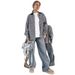 Verve 2025 Spring And Autumn New Gray Elegant Plaid Oversized Loose Turn-down Collar Shirt Fashion Women's Clothing_ecoleips.com