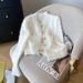 Faux Mink Knit Cardigan - Winter Cozy Long Sleeve Sweater Coat, Sweet Design With Thickened Fabric, Short Length, Solid Color, Office To Casual_ecoleips.com