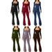 Women's Long Sleeved Jumpsuit Tummy Control High Elastic Wide Leg Square Neck Hip Lifting Cinching Waist Summer Jumpsuit_ecoleips.com