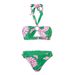 Women's Clothing Swimsuit Lace Up Print Sexy Bikini Halter Neck Split Swimsuit Bikini_ecoleips.com