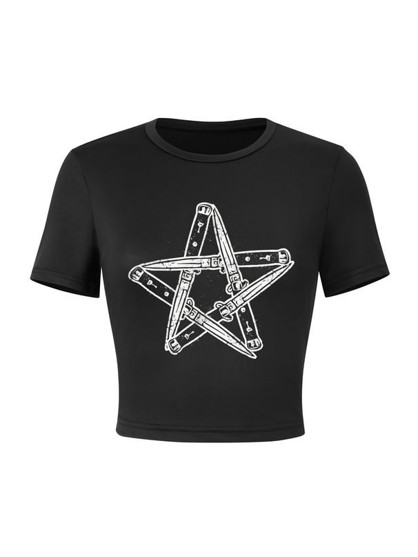 Women's Clothing Summer Ins New Cherry Print T Shirt Sexy Hot Girl Short Round Neck Short Sleeve_ecoleips.com