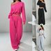 Off-Shoulder Cropped Sweater & Relaxed Pants Set – Casual Knit Two-Piece Outfit For Women (S-XXL)_ecoleips.com