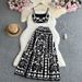 Women's Clothing Retro Jacquard Knitted Suit Sleeveless Vest Mid Length Skirt High End Lady Two Piece Suit_ecoleips.com