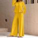 Women's Casual Two Piece Set New Autumn Winter Fashion Solid Color Long Sleeved Trousers_ecoleips.com