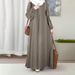 Women's Muslim Long Dress with Long Sleeves | Cross-Border Fashion | Dropshipping Available | Price Negotiable | Polyester Material_ecoleips.com