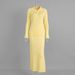 Women's Ruffled POLO Collar Long Sleeved Cardigan And Skirt Set European American Style Knit Sweater Set for Autumn Winter_ecoleips.com