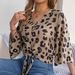 Real Shot Of The New 2026 Spring-summer European And American Casual Leopard Print Tie-up Chiffon Blouse,_ecoleips.com