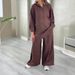 Oversized Hooded Half-Zip Top & Wide-Leg Pants Set – Relaxed Two-Piece Outfit For Women_ecoleips.com