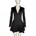 Women's Sexy Deep V Lapel Open Front Belted Ruffled Mini Dress – Elegant Party Gown_ecoleips.com