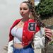 Women's Color Blocked Printed Leather Sleeves Slim Fit Baseball Jacket Stand Collar Short Style Spring Autumn_ecoleips.com