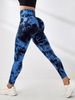 Women's Clothing Spot Seamless Tie Dye Yoga Pants Women's High Waist Peach Hip Fitness Nine Point Pants Sports Tight Bottoming Trousers_ecoleips.com