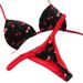 Cherry Star Leopard Dot Lace up Bikini Sexy Two Piece Swimsuit for Women European American Style Beach Vacation Clothing_ecoleips.com