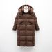90 White Goose Down Jacket Women's Hooded Long New Over-the-knee Winter Long Thickened Loose Warm Jacket_ecoleips.com