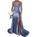 Elegant Strapless Evening Gown Side Slit Small Train Women's Party Wear Perfect for Birthdays Bridesmaids_ecoleips.com