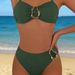 Women's Clothing Women's Swimsuit Sexy Solid Color Underwire Bikini Set Fashionable Quick-Dry Polyester, Modest Coverage_ecoleips.com