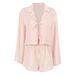 Pink Long Sleeve Shorts Loose Wrinkled Material Pajamas Two-piece Set 2026 European American Autumn And Winter New_ecoleips.com