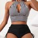 Women's Clothing Two Piece Swimsuit Provides Comfort And Style For Various Aquatic Activities Tight Fitting Striped Sexy Bikini_ecoleips.com