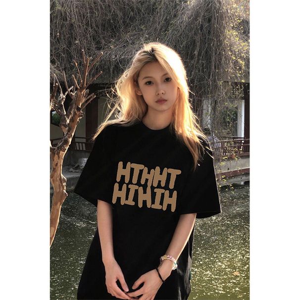 American Short-sleeved T-shirt Women's Summer Loose And Lazy Couple's Casual Versatile Top Half-sleeved T-shirt_ecoleips.com