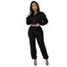 Women's Clothing Autumn And Winter Sequined Stitching Long Sleeved Women's Two Piece Suit_ecoleips.com