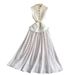 Elegant Dress with Metallic Buckle Stand up Collar Lace Tweed Satin Trim Women's Fashion_ecoleips.com