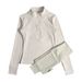 Yoga Clothes Women's Half Zip Running Sports Tops Elastic Training Nude Tennis Fitness Clothes Long Sleeved Suit_ecoleips.com