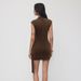 Europe, America 2026 Spring New Knitted Texture Pattern Solid Color Slim And Thin Metal Buckle Dress_ecoleips.com