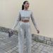 Women's Clothing Sequined Tassel Wide Leg Pants Party Dress Suit_ecoleips.com