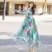 2023 Chiffon Long Sleeve Summer European And American Foreign Trade Women's Beach Vacation Dress_ecoleips.com