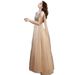 Women's Clothing Champagne Colored Evening Gown For Women Elegant Tassel Dress Style Spring Suitable For Art Exams Events And Banquets_ecoleips.com