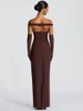 Mozision Scarf Collar Off-shoulder Sexy Maxi Dress Women Gown Fashion With Sleeve Strapless Backless Club Party Long Dresses_ecoleips.com
