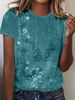 Women's Tee - Vintage Floral Lace Pattern Graphic, Elegant Retro Print Design For Casual Daily Wear_ecoleips.com