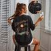 Women's Casual Round Neck Short Sleeve T-Shirt Multi-Color American Style Simple Fashionable Sports Top Solid Printed Loose Fit_ecoleips.com