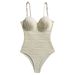 Women's Retro Shell Hard Cup Beaded One Piece Swimsuit Bikini Wave Pattern Cross Border European American Style 26 New_ecoleips.com
