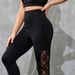 Women's Clothing Women's Solid Color Lace Yoga Pants Quick Drying Sports Fashionable Gym Trousers For Formal & Casual_ecoleips.com