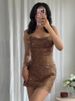 Sexy Rhinestone Backless Sling Dress Women Retro Glitter Solid Tube Tops Mini Skirts Set Female 2025 Summer Chic Street Party_ecoleips.com