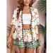 Women's Clothing Fashion Printed Short Sleeved Shorts Holiday Leisure Suit 8212_ecoleips.com
