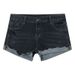 2025s American Style Spicy Girl Low Waist Denim Shorts For Women 2025 Spring Summer New Slim Fit Flared Elastic Hot Pants_ecoleips.com