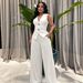 TW889 Women's Elegant Solid Color Gold Button Vest And High-Waisted Wide Leg Pants Set European And American Style Cross Border Fashion_ecoleips.com
