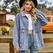 K New Versatile Slimming Retro Classic Loose Denim Casual Jacket Top For Women. No Necklace, Glasses, Or Other Accessories_ecoleips.com