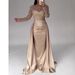 Elegant Long Sleeve Sequin Evening Dress For Banquet Celebrity Style Party Queen Formal Gown For Annual Meeting Host_ecoleips.com