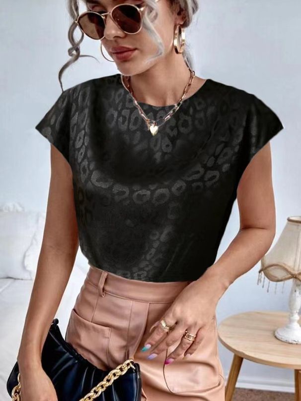 Women's Clothing T-shirt Loose Casual Satin Short Sleeve_ecoleips.com