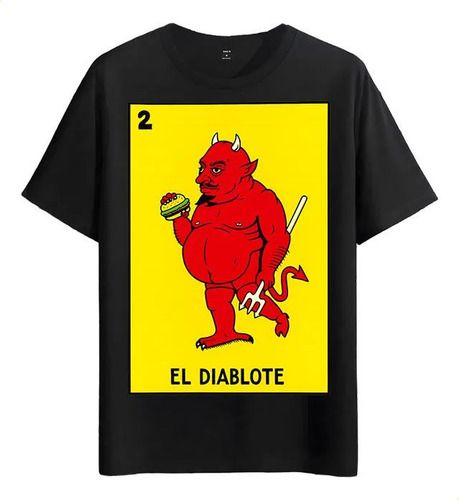 Women's T-Shirts T-shirt Muscle Freaks Diablito Loteria Style El Diablo_ecoleips.com