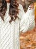 K New Women's Loose Half-turtleneck Chunky-knit Pullover Sweater In A Pure Color. No Bags Or Other Accessories_ecoleips.com