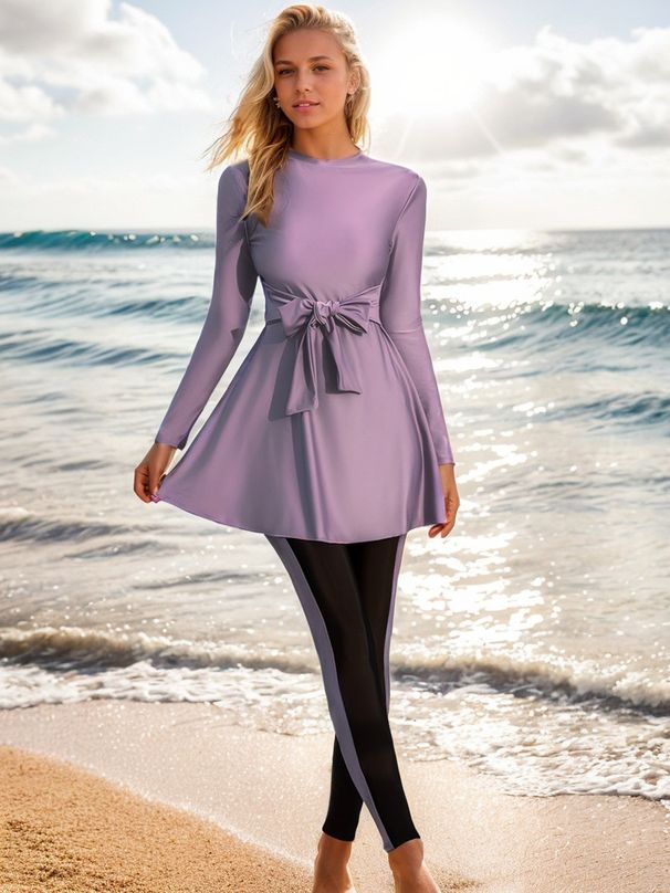 Women's Clothing High End Skirt Swimsuit Sunscreen Belly Covering Long Sleeved Trousers Conservative Swimsuit_ecoleips.com