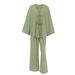 European And American New Style Cotton Silk Comfortable Breathable Sleeve Long Pants Loose Pajamas Summer_ecoleips.com
