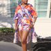 Women's Clothing Casual Printed Long Shirt And Shorts Two Piece Set Women's Fashion Outfit For Formal & Casual_ecoleips.com