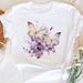 European And American Cross-border Foreign Trade Women's Floral Butterfly Round-neck Printed Short-sleeve T-shirt Top_ecoleips.com