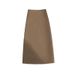 Women's Mid-Length Straight Skirt Drapey Summer Small Commuter Style With Hip Slit For Business Casual Wear_ecoleips.com